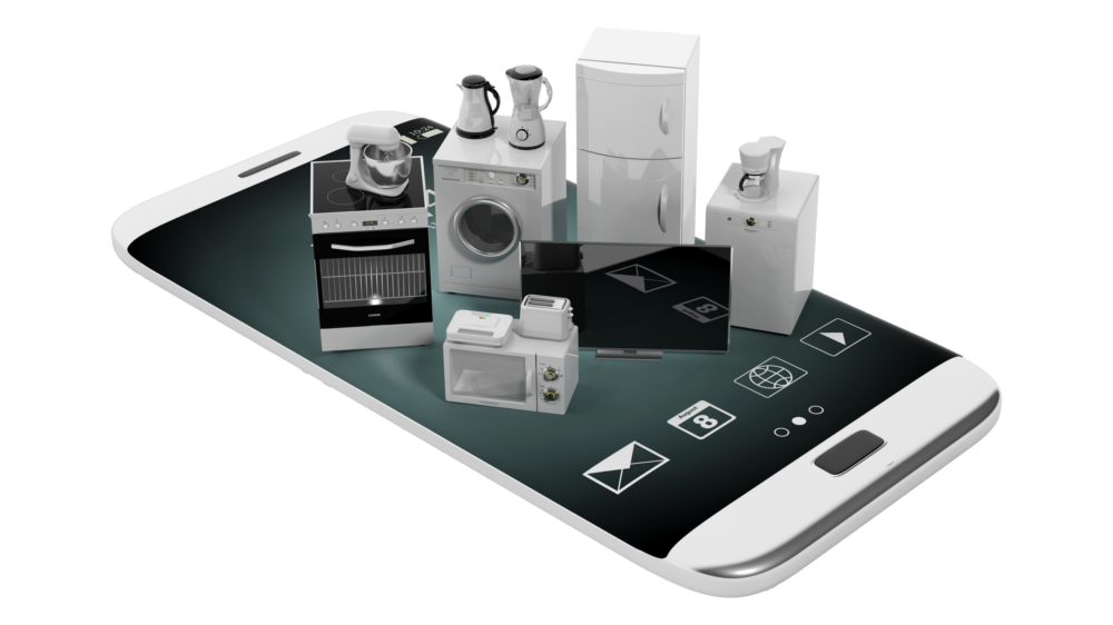 Smartphone mit Haushaltsgeräten